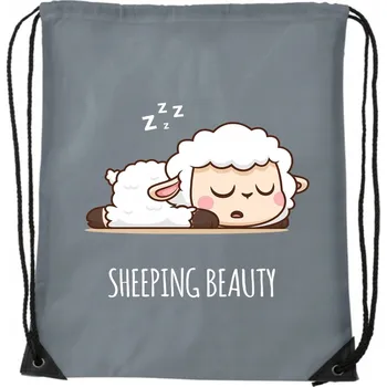 Školní sáček SÁČEK BATOH Šedý školní na trénink wf fitness boty OVEČKA OVCE WB_070