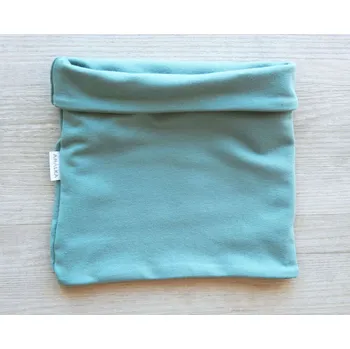 Nákrčník AMÁLKA Dětský dvojitý nákrčník tunel teplákovina, kaktusově zelený