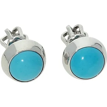 Náušnice Goldstore Náušnice pecky v bílém zlatě tyrkys Váha: 1.78 g