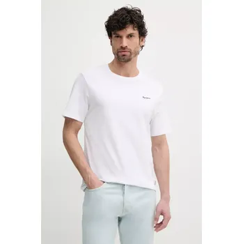 Pánské tričko Bavlněné tričko Pepe Jeans BACK CLAG PM509921 bílá 00X, vel. XXL