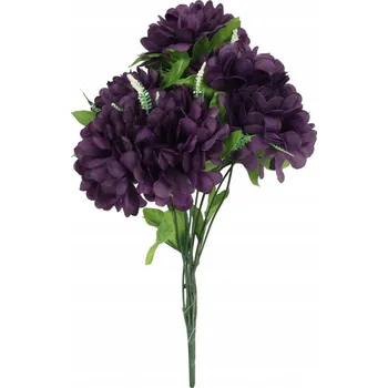 umělá květina Umělá kytice 8 fialových chryzantém s sádrovkou Hrobová dekorace 54 cm