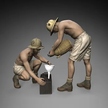 Plastikový model Royal Model 1/35 German DAK soldiers battery maintenance