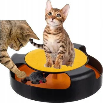 ŠKRABADLO PRO KOČKY HRAČKA Běhající Myška, Kolotoč s Myší, Myš pro Kočky