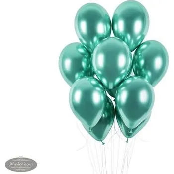 Balónek GoDan Balónky chromované 50 ks zelené lesklé - průměr 33 cm