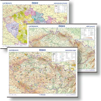 Kartografie PRAHA, a. s. Česko – sada školních nástěnných map – velká