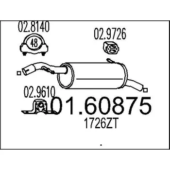 Tlumič výfuku Zadní tlumič výfuku MTS 01.60875
