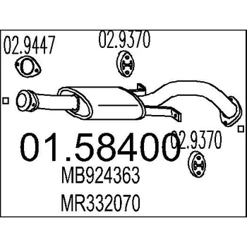 Tlumič výfuku Střední tlumič výfuku MTS 01.58400
