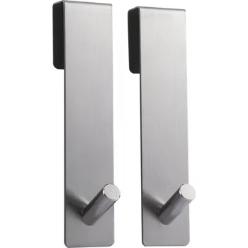 Držák na ručník MSV 2 ks závěsných háčků na sprchovou zástěnu NOKO, nerezová ocel, 10 mm