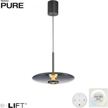 PAUL NEUHAUS Závěsné svítidlo PURE E-Vitrum LED 8W 2700-5700K + LED 10W 2700-5700K platina / kouřová 2084-15