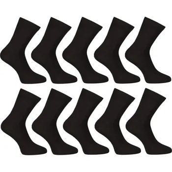 Pánské ponožky 10PACK ponožky Nedeto kotníkové bambusové černé (10PBK01) M Možnost vrácení zboží ZDARMA do 120 dnů!