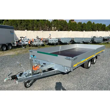 Přívěs k motorovému vozidlu Eduard Autopřepravník Multi 4520 bočnice 30cm, nájezdy, naviják 2700kg, 10" kola