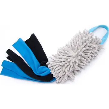 Hračka pro psa Pískací Potvůrky Přetahovadlo pro psa - Mop s flísovým střapcem Barva: modrá