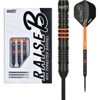 Šipky One80 - Raise B Black/Orange 80% 21g steel