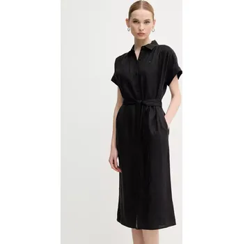 Dámské šaty Lněné šaty Tommy Hilfiger WW0WW44653 černá 99X, vel. 40