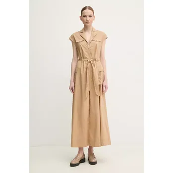 Dámské šaty Bavlněné šaty Gaudi béžová barva, maxi, 511FD15014 80X, vel. 38