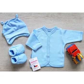 Kojenecká bunda AMÁLKA Bavlněná souprava pro miminko, modrá Velikost: 52