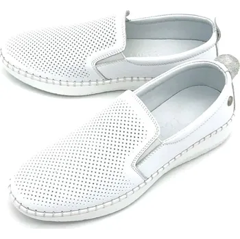 Dámské mokasíny Dámské kožené mokasíny L0437-03-1 Looke bílá Barva: Bílá, Velikost: 39