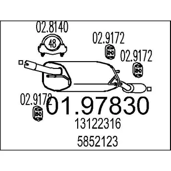 Tlumič výfuku Zadní tlumič výfuku MTS 01.97830