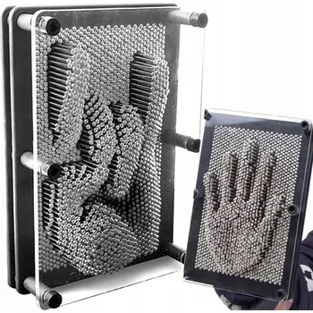 Obraz Ocelová 3D pinart tabulka, stříbrná