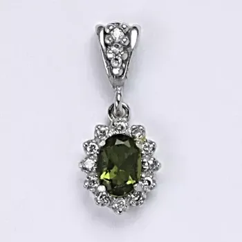 Šperk Stříbrný přívěsek Kate přírodní vltavín - VP247 (Stříbrný přívěsek s přírodním vltavínem 7x5 mm)