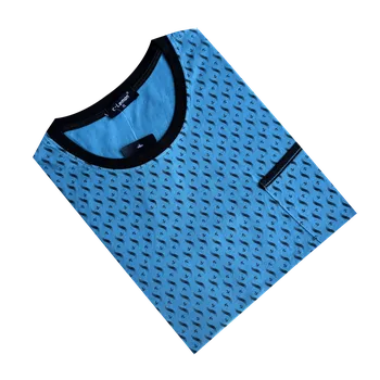 Pánská noční košile Pánská bavlněná noční košile C-lemon - AL3356-O Barva: Světle modrá, Velikost: 3XL