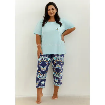 Dámské pyžamo TARO Dámské pyžamo Kristen3366 Barva: ss51-tyrkysová, Velikost: 2XL