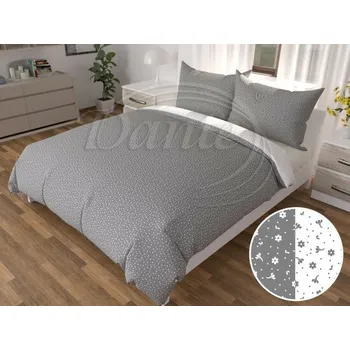 Povlečení Dante Kytičky bílo-šedá - b