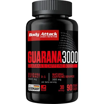 Anabolizér Body Attack Guarana 3000, 90 kapslí, rostlinný extrakt z guarany Varianta: 90 kapslí