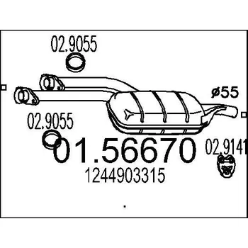 Auto-moto Střední tlumič výfuku MTS 01.56670