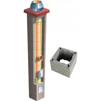 Komín Keramický komínový systém Brata Premium S fi 180 13 m 36x36 cm zateplený