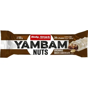 Body Attack Yambam Nuts 55 g Příchuť: Brownie White Chocolate