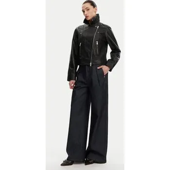 Dámský křivák French Connection Kožená bunda 7DZI5 Černá Regular Fit S