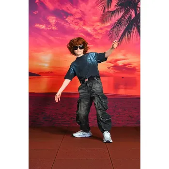 Pánské džíny Dětské rifle Diesel DFISH-CARGO-S-J TROUSERS J02155 černá 99X, vel. 168