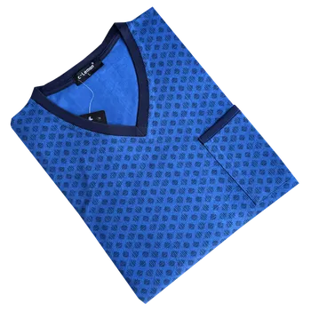 Pánská noční košile Pánské noční košile s dlouhým rukávem - C-Lemon AL4810-V Barva: Modrá, Velikost: XL