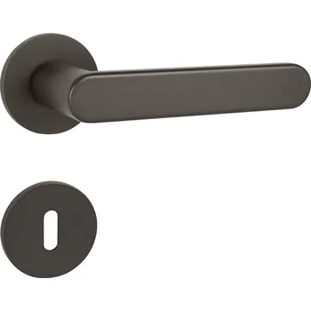 Dveřní kování TI - ROUND - R 3957 5S rozety BB, klika/klika T - Titan (141)