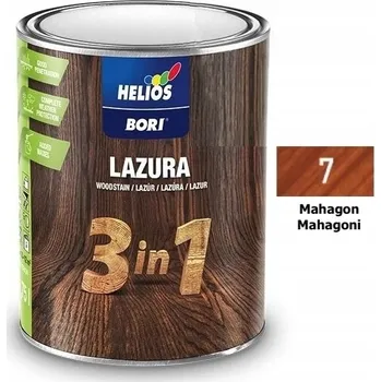 Lak na dřevo Helios Bori lazura 3in1 Barva: 7 Mahagon, Objem: 0,75l