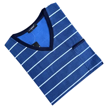 Pánská noční košile Pánská bavlněná noční košile C-lemon - AL3365-V Barva: Modrá, Velikost: XXL