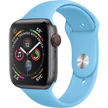 Řemínek na hodinky AW Jednobarevný řemínek na Apple Watch - Light Blue Šířka uchycení řemínku: 44/45/46/49mm, Délka řemínku: Dámský - S/M (13 - 19cm), Barva: Light Blue IR-AWGW-0812