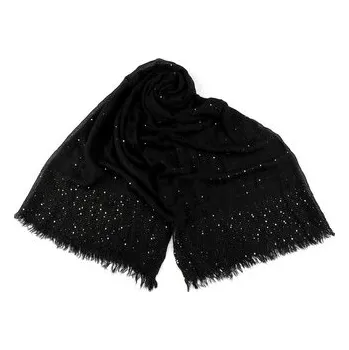 Šátek Šátek / šála s flitry 80x185 cm - 1 ks - 4 černá