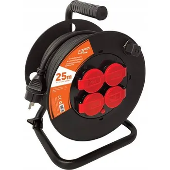 Napájecí kabel Prodlužovací Kabel na bubnu, 4 zásuvky s uzemněním, 25 m