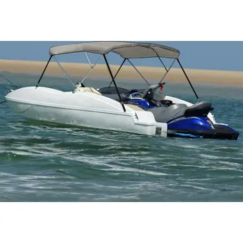 Plachta na motorové vozidlo vidaXL Bimini stříška se 3 oblouky 183 x 160 x 137 cm [94803] Barva: Šedá