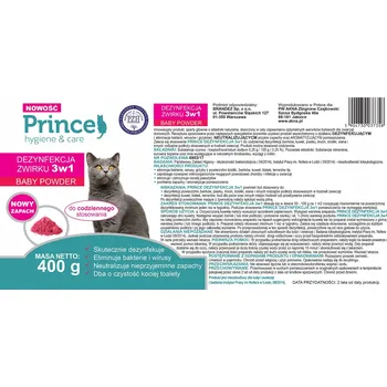 Dezinfekce Prince Dětský pudr Dezinfekce steliva do kočičí toalety 400g