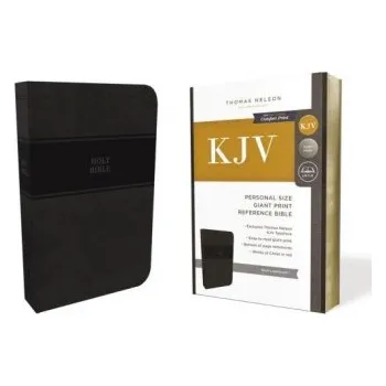 KJV Holy Bible: Personal Size Giant Print with 43,000 Cross References, Black Leathersoft, Red Letter, Comfort Print: King James Version - Nelson, Thomas