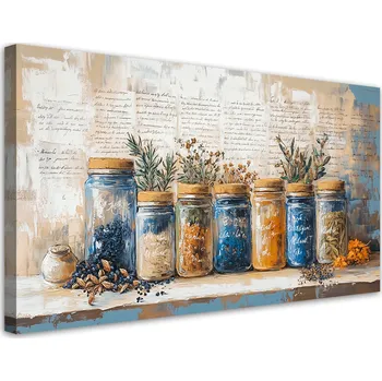 Obraz Obraz na plátně, Bylinky Koření Kuchyně Retro 120x60