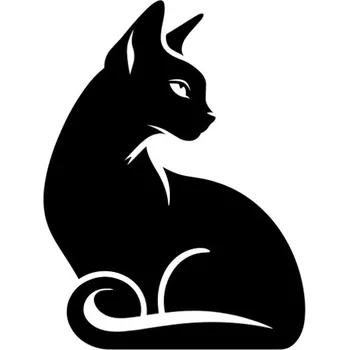 Samolepicí dekorace na vozidlo Samolepka sedící kočičinda na auto a motorku, tuning nálepka (5840)