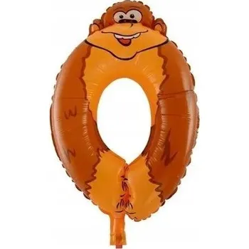 Balónek Fóliový balónek ČÍSLICE ČÍSLICE 0 OPICE ZVÍŘATA