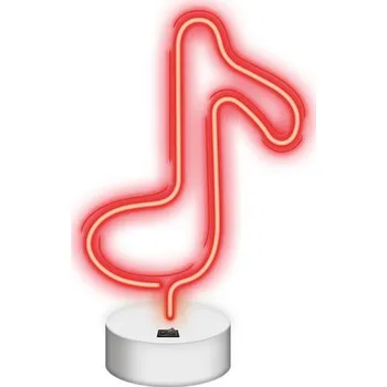 Dekorativní LED neon na stojanu Nota červená