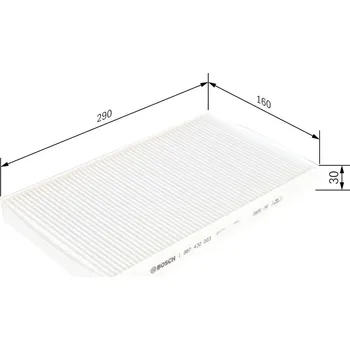Ventilátor topení a klimatizace Filtr, vzduch v interiéru BOSCH 1 987 432 003