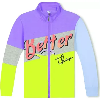 Dívčí mikina Dětská mikina KUGO SM0381 fialovo/růžovo/zelená vel.140(128)