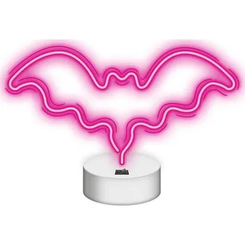 Dekorativní LED neon na stojanu Netopýr růžový